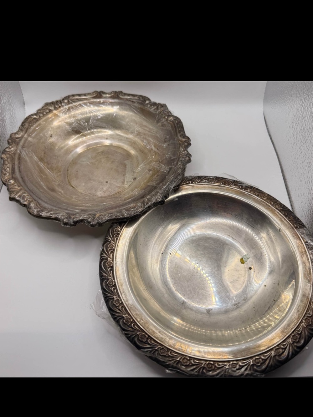 Vintage Silver-Tone Decorative Bowl/ Serving Trays - Picture 4 of 14